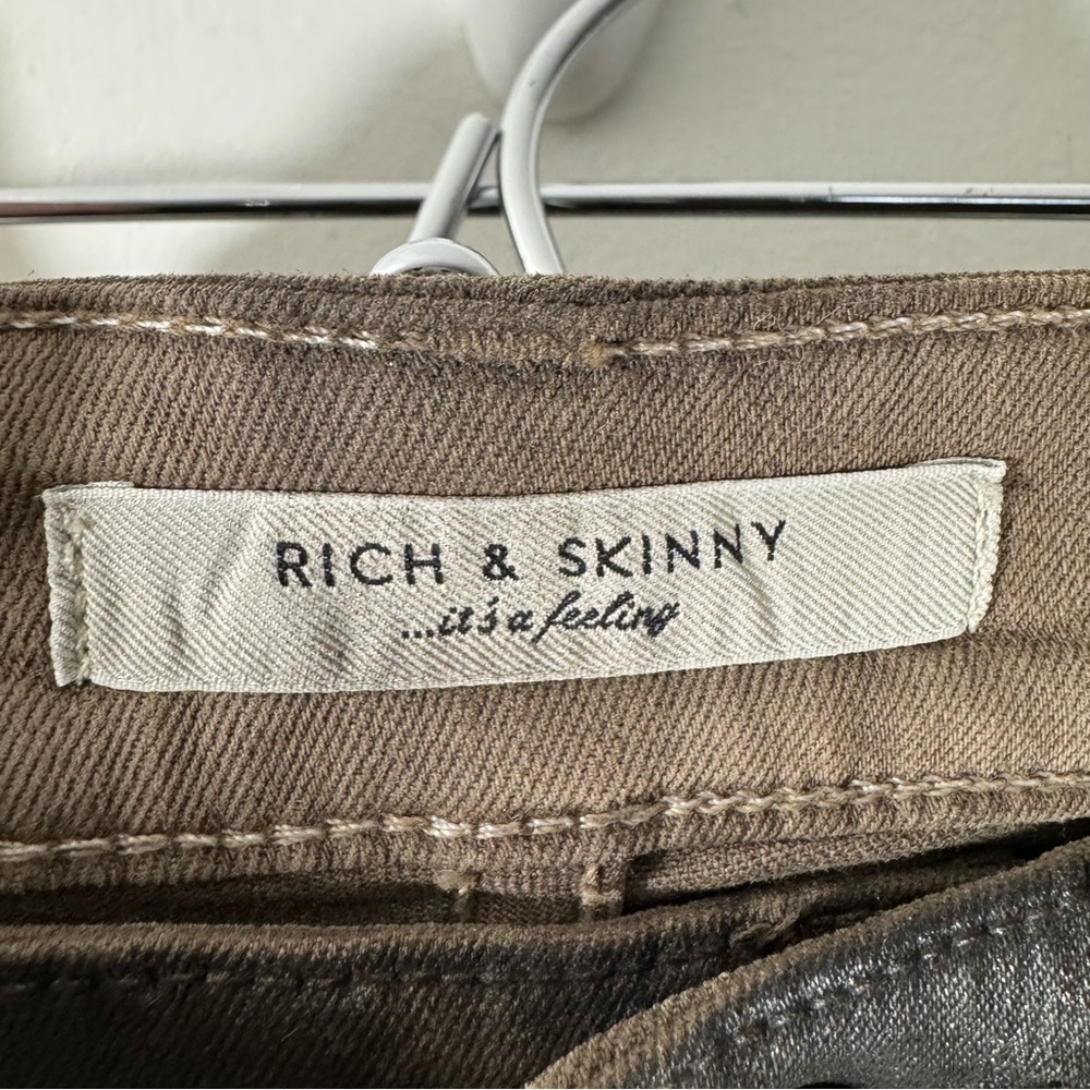 Rich & Skinny jeans brown croc print waxed coated jeans NWT - Picture 10 of 13